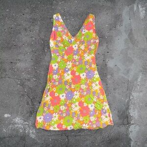 Peppermayo floral mini dress hippie festival boho Y2K retro summer coquette